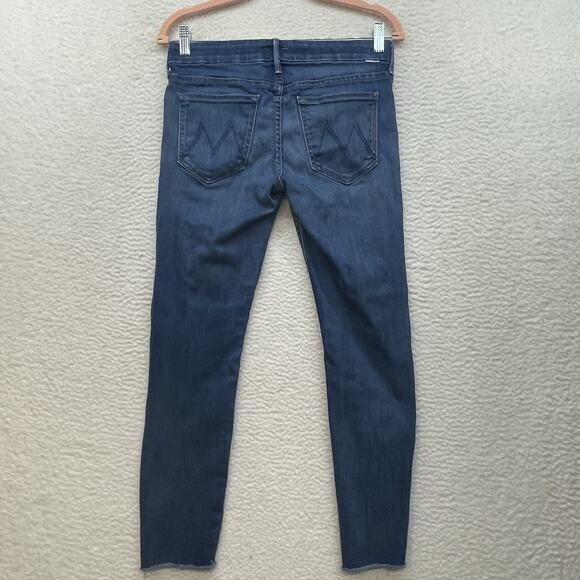 Mother Jeans Womens 27 Blue The Looker Ankle Fray Skinny Denim USA Low Rise - Picture 2 of 13